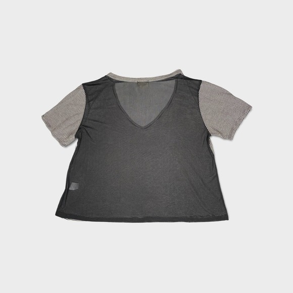 SILENCE + Noise Striped Cutout Choker Neck Crop Top Size Medium - Picture 2 of 5